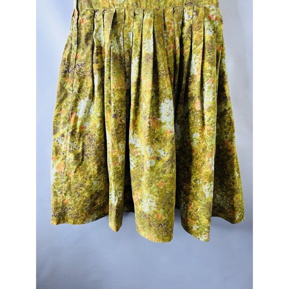 VTG 50s Handmade Floral Pleated House Hostess Dress Womens Small - Picture 4 of 6